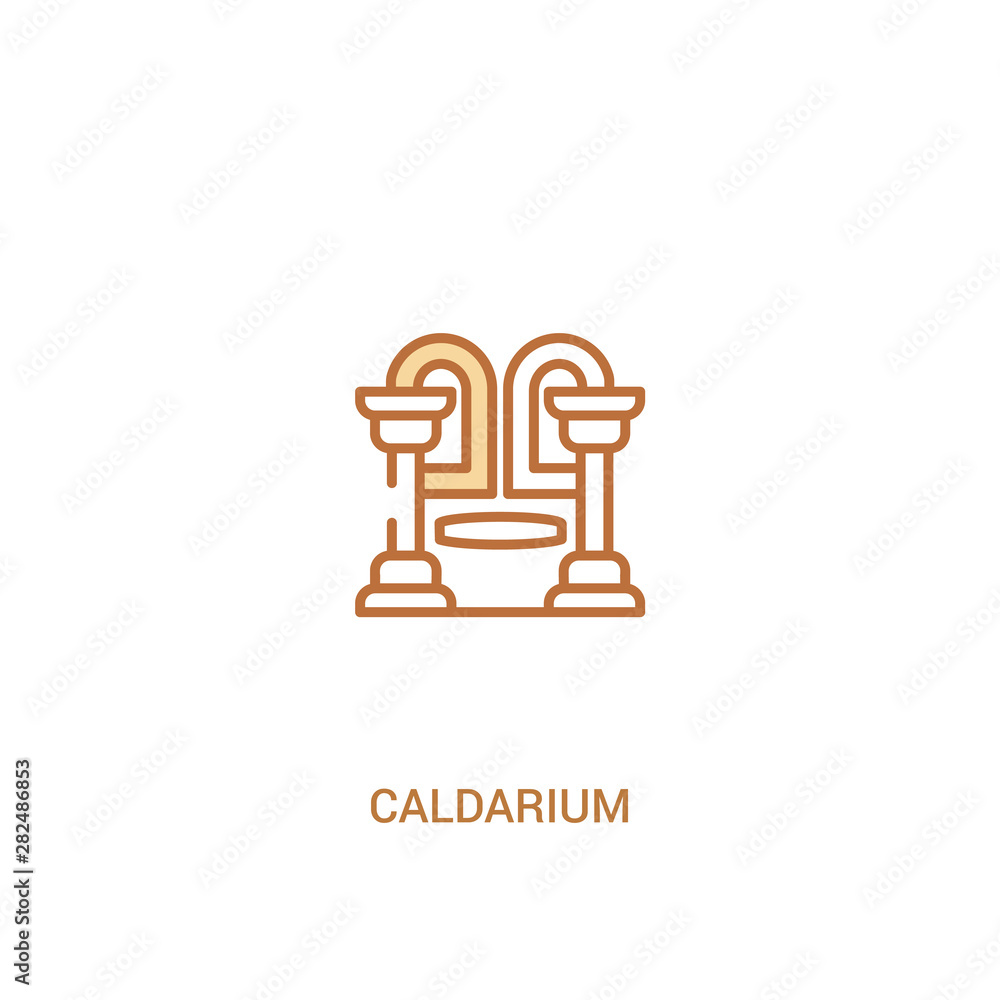 Poster caldarium concept 2 colored icon. simple line element illustration. outline brown caldarium symbol. 