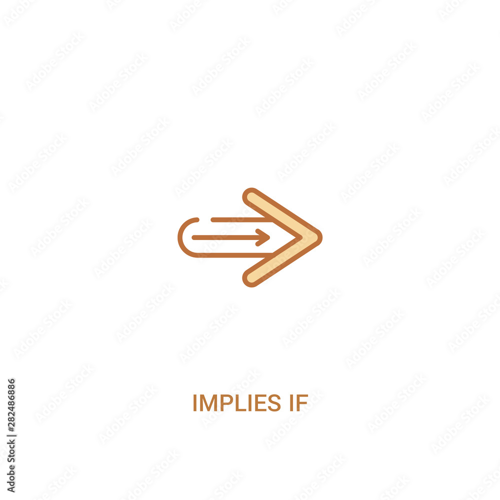 Poster implies if concept 2 colored icon. simple line element illustration. outline brown implies if symbol