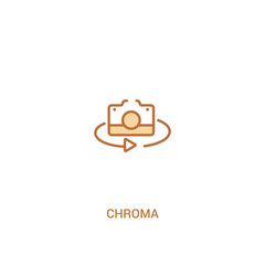 chroma concept 2 colored icon. simple line element illustration. outline brown chroma symbol. can be used for web and mobile ui/ux.