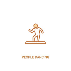 people dancing concept 2 colored icon. simple line element illustration. outline brown people dancing symbol. can be used for web and mobile ui/ux.