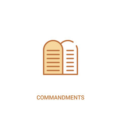 commandments concept 2 colored icon. simple line element illustration. outline brown commandments symbol. can be used for web and mobile ui/ux.
