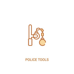police tools concept 2 colored icon. simple line element illustration. outline brown police tools symbol. can be used for web and mobile ui/ux.