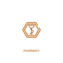 pharmacy concept 2 colored icon. simple line element illustration. outline brown pharmacy symbol. can be used for web and mobile ui/ux.