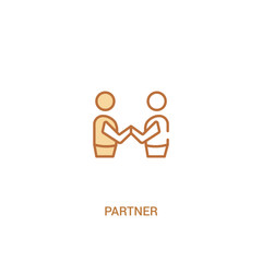 partner concept 2 colored icon. simple line element illustration. outline brown partner symbol. can be used for web and mobile ui/ux.
