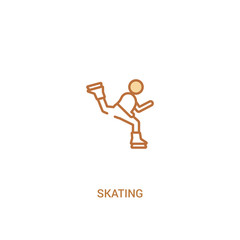 skating concept 2 colored icon. simple line element illustration. outline brown skating symbol. can be used for web and mobile ui/ux.