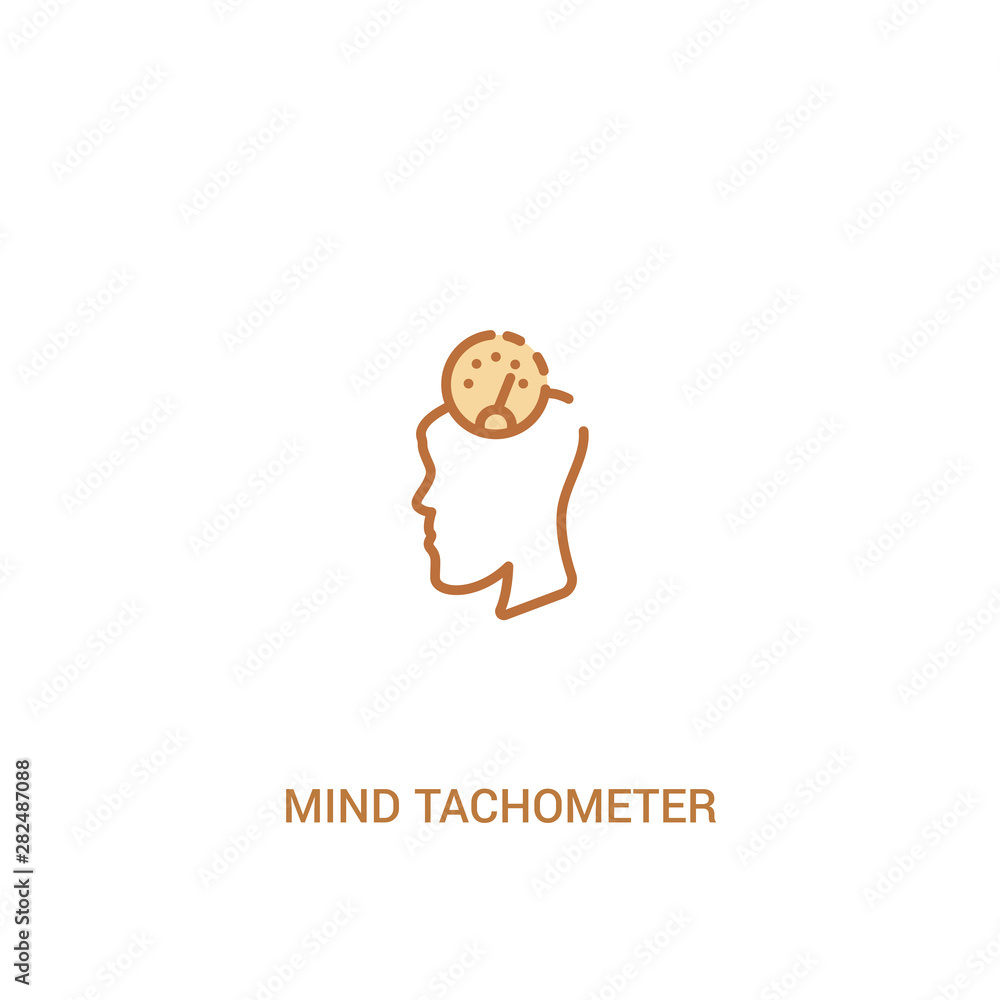 Aufkleber mind tachometer concept 2 colored icon. simple line element illustration. outline brown mind tachome