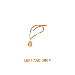 leaf and drop concept 2 colored icon. simple line element illustration. outline brown leaf and drop symbol. can be used for web and mobile ui/ux.