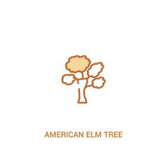 american elm tree concept 2 colored icon. simple line element illustration. outline brown american elm tree symbol. can be used for web and mobile ui/ux.