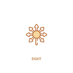 eight concept 2 colored icon. simple line element illustration. outline brown eight symbol. can be used for web and mobile ui/ux.