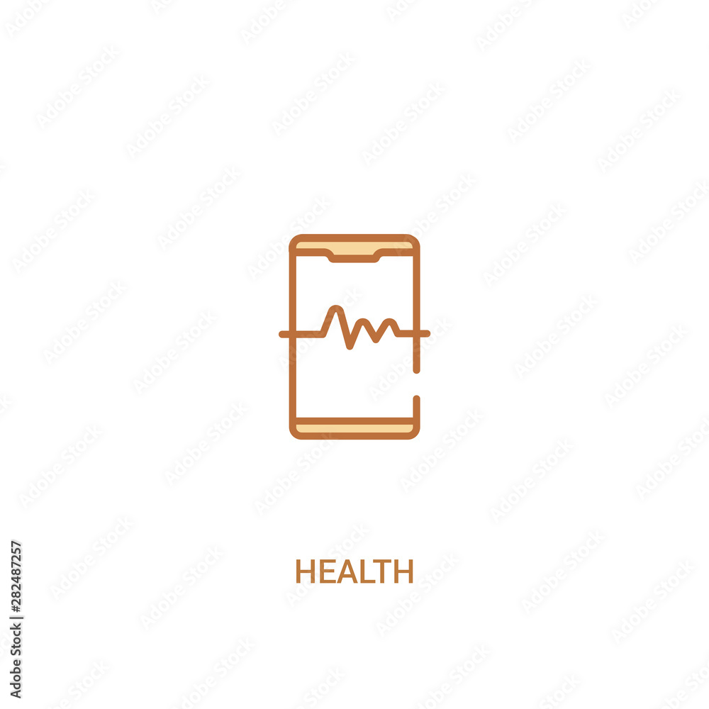Poster health concept 2 colored icon. simple line element illustration. outline brown health symbol. can be