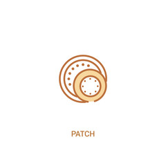 patch concept 2 colored icon. simple line element illustration. outline brown patch symbol. can be used for web and mobile ui/ux.