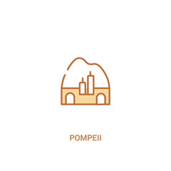 Naklejka premium pompeii concept 2 colored icon. simple line element illustration. outline brown pompeii symbol. can be used for web and mobile ui/ux.