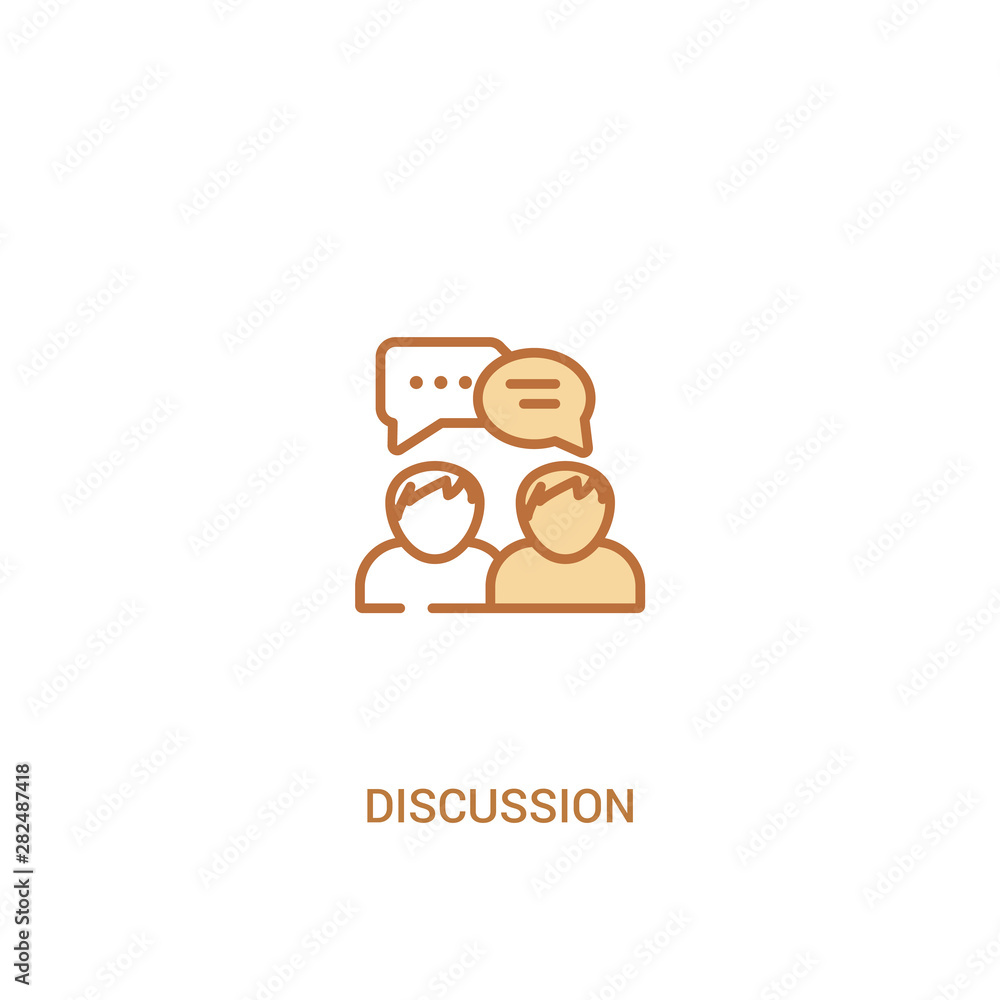 Aufkleber discussion concept 2 colored icon. simple line element illustration. outline brown discussion symbol