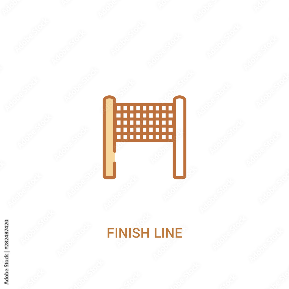 Poster finish line concept 2 colored icon. simple line element illustration. outline brown finish line symb
