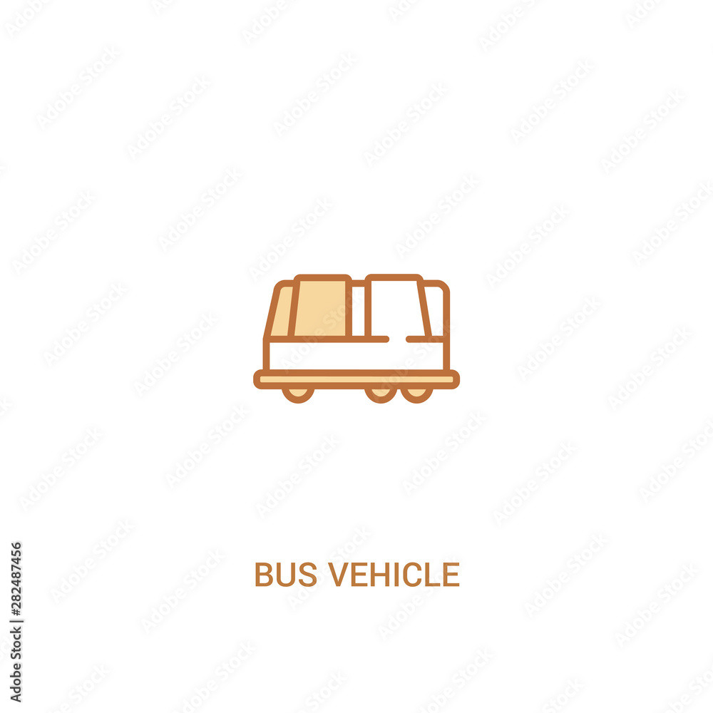 Poster bus vehicle concept 2 colored icon. simple line element illustration. outline brown bus vehicle symb