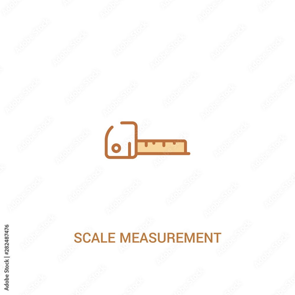 Poster scale measurement concept 2 colored icon. simple line element illustration. outline brown scale meas