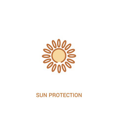 sun protection concept 2 colored icon. simple line element illustration. outline brown sun protection symbol. can be used for web and mobile ui/ux.