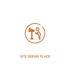 site seeing place concept 2 colored icon. simple line element illustration. outline brown site seeing place symbol. can be used for web and mobile ui/ux.