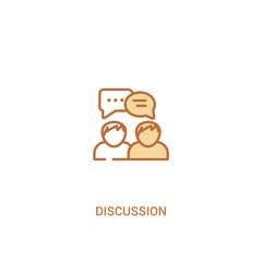discussion concept 2 colored icon. simple line element illustration. outline brown discussion symbol. can be used for web and mobile ui/ux.