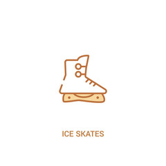 ice skates concept 2 colored icon. simple line element illustration. outline brown ice skates symbol. can be used for web and mobile ui/ux.