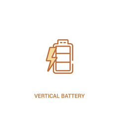 Fototapeta premium vertical battery with three bars concept 2 colored icon. simple line element illustration. outline brown vertical battery with three bars symbol. can be used for web and mobile ui/ux.