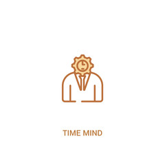time mind concept 2 colored icon. simple line element illustration. outline brown time mind symbol. can be used for web and mobile ui/ux.
