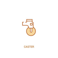 caster concept 2 colored icon. simple line element illustration. outline brown caster symbol. can be used for web and mobile ui/ux.
