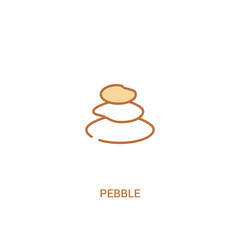 pebble concept 2 colored icon. simple line element illustration. outline brown pebble symbol. can be used for web and mobile ui/ux.