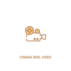 cinema reel video camera concept 2 colored icon. simple line element illustration. outline brown cinema reel video camera symbol. can be used for web and mobile ui/ux.