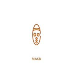 mask concept 2 colored icon. simple line element illustration. outline brown mask symbol. can be used for web and mobile ui/ux.