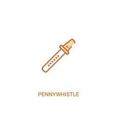 pennywhistle concept 2 colored icon. simple line element illustration. outline brown pennywhistle symbol. can be used for web and mobile ui/ux.