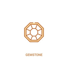 Obraz premium gemstone concept 2 colored icon. simple line element illustration. outline brown gemstone symbol. can be used for web and mobile ui/ux.