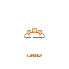 superior concept 2 colored icon. simple line element illustration. outline brown superior symbol. can be used for web and mobile ui/ux.