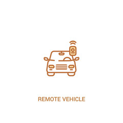remote vehicle concept 2 colored icon. simple line element illustration. outline brown remote vehicle symbol. can be used for web and mobile ui/ux.