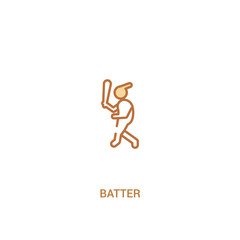 batter concept 2 colored icon. simple line element illustration. outline brown batter symbol. can be used for web and mobile ui/ux.