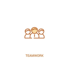 teamwork concept 2 colored icon. simple line element illustration. outline brown teamwork symbol. can be used for web and mobile ui/ux.