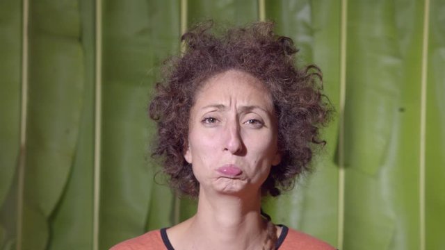Facial Expression Of A Woman Pouting