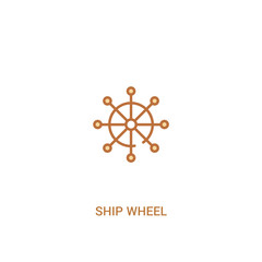 ship wheel concept 2 colored icon. simple line element illustration. outline brown ship wheel symbol. can be used for web and mobile ui/ux.