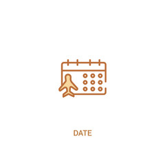 date concept 2 colored icon. simple line element illustration. outline brown date symbol. can be used for web and mobile ui/ux.