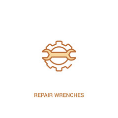 repair wrenches concept 2 colored icon. simple line element illustration. outline brown repair wrenches symbol. can be used for web and mobile ui/ux.