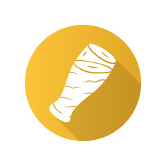 Beer flat design long shadow glyph icon. Oktoberfest alcoholic drink. Bar, pub beverage. Craft brewery. Non-alcoholic beer. Glassware shop. Football fan drink. Vector silhouette illustration