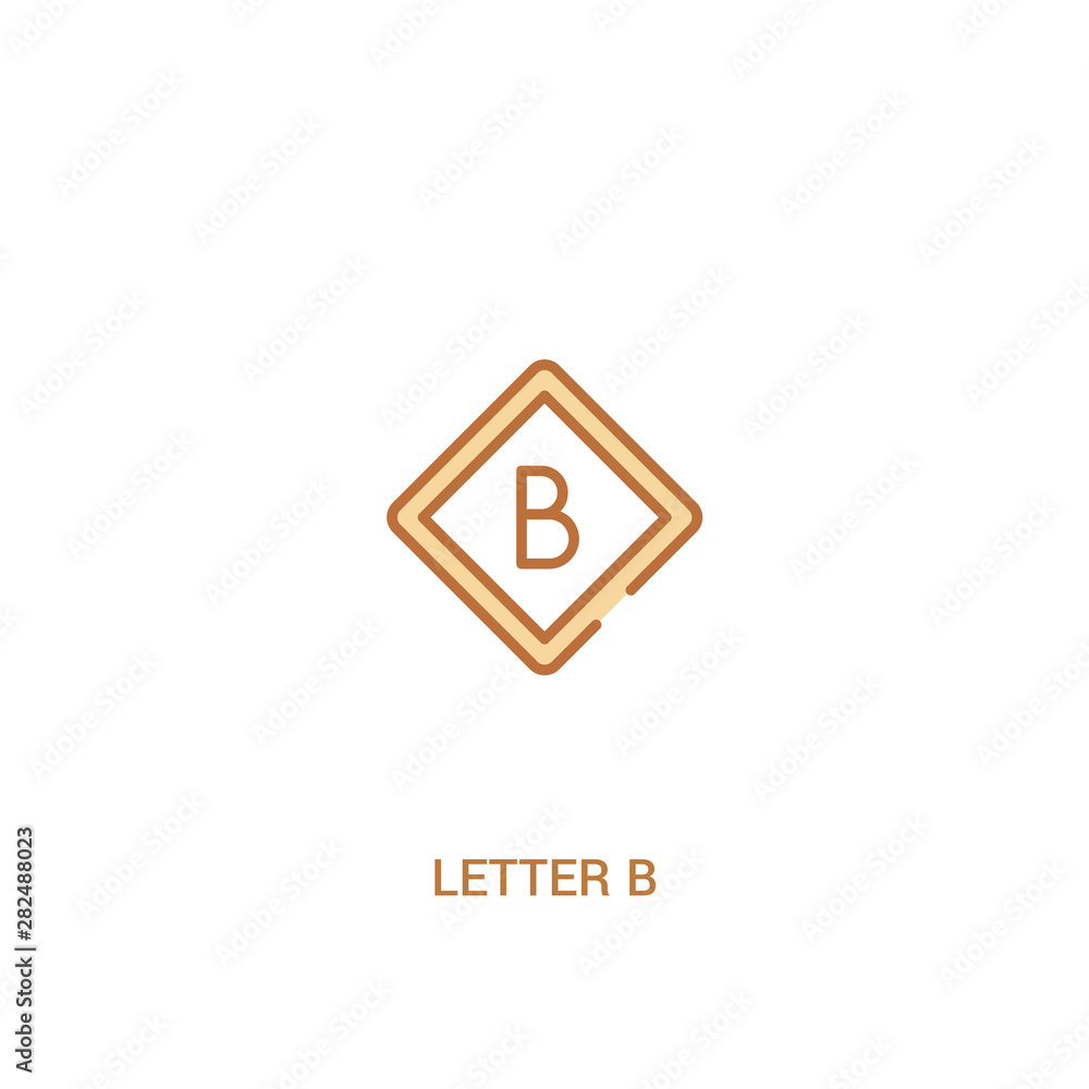Poster letter b concept 2 colored icon. simple line element illustration. outline brown letter b symbol. ca