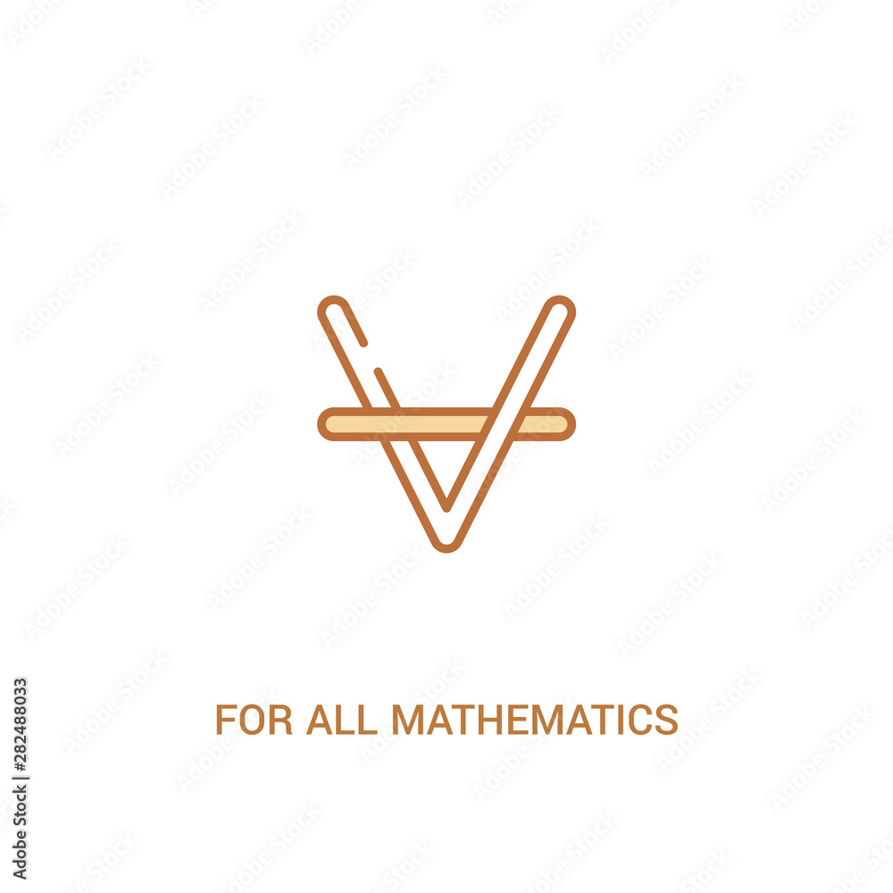 Poster for all mathematics concept 2 colored icon. simple line element illustration. outline brown for all 