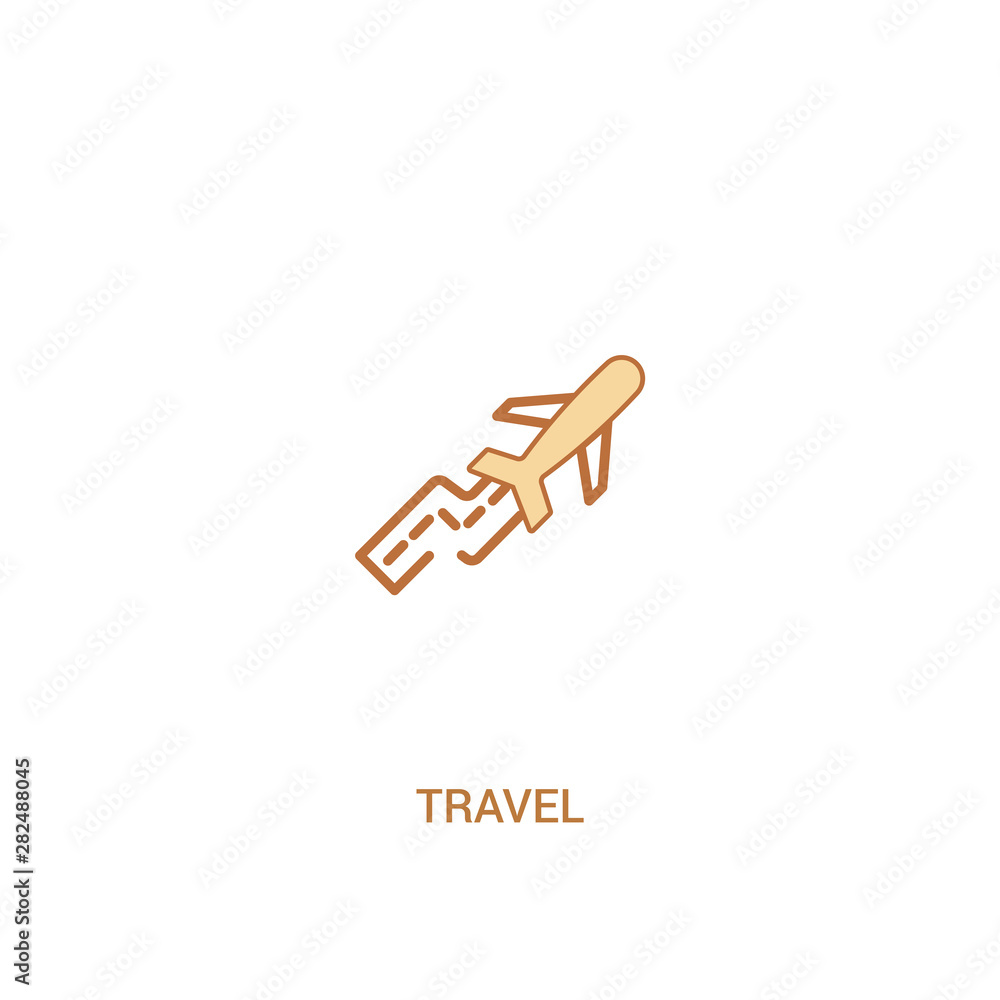Poster travel concept 2 colored icon. simple line element illustration. outline brown travel symbol. can be