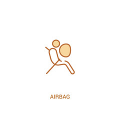 airbag concept 2 colored icon. simple line element illustration. outline brown airbag symbol. can be used for web and mobile ui/ux.