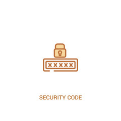 security code concept 2 colored icon. simple line element illustration. outline brown security code symbol. can be used for web and mobile ui/ux.