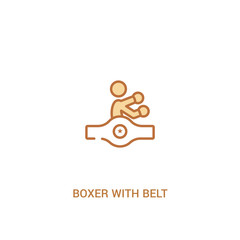 boxer with belt concept 2 colored icon. simple line element illustration. outline brown boxer with belt symbol. can be used for web and mobile ui/ux.