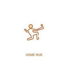 home run concept 2 colored icon. simple line element illustration. outline brown home run symbol. can be used for web and mobile ui/ux.