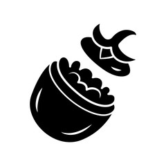 Cheese stuffed tomatoes glyph icon. Restaurant, cafe menu. Summer vegetable recipe. Healthy diet, homemade food. Vegetarian food. Silhouette symbol. Negative space. Vector isolated illustration