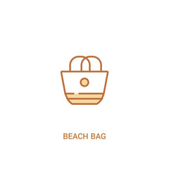 beach bag concept 2 colored icon. simple line element illustration. outline brown beach bag symbol. can be used for web and mobile ui/ux.